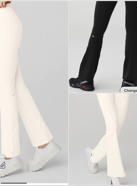 正确版瑜伽裤裸感高腰提臀微喇九分裤显瘦弹力运动健身紧身裤