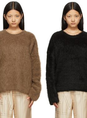 北欧风宽松毛衣女2025秋冬新款简约休闲圆领长袖针织上衣