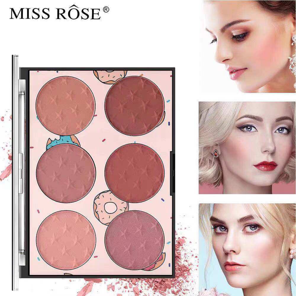 MISSROSE六色腮红盘正品眼影防水防汗哑光珠光大地色自然橘色组合