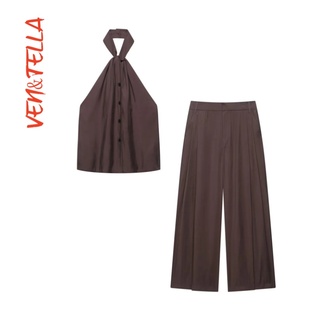 4661439 2010709 VEN&TELLA秋冬欧美风 背心长裤 挂脖领上衣式