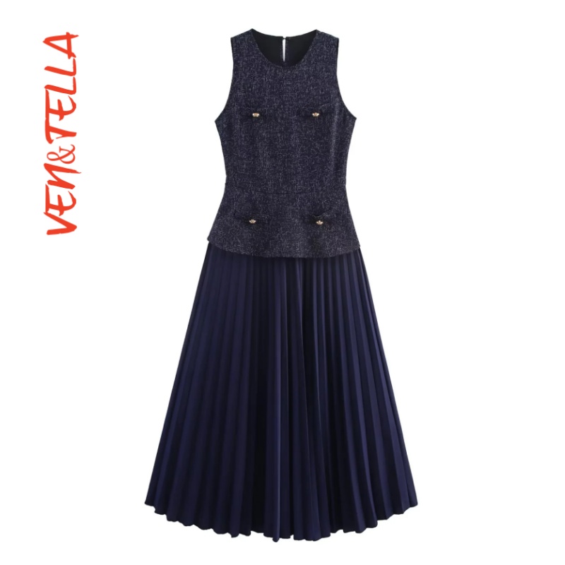 法式复古气质优雅圆领连衣裙