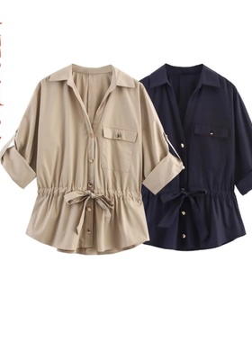 纯色游猎装款衬衫8665534~VEN&TELLA秋冬欧美风