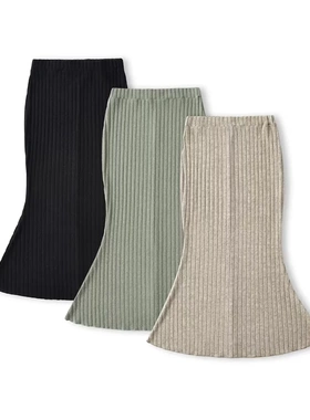 修身显瘦高腰包臀长款针织鱼尾裙~VEN&TELLA秋冬欧美风