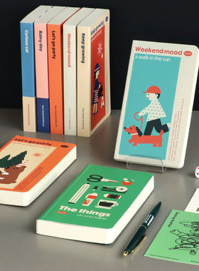 韩国iconic小号便携横线手账本手拿线条学习计划加厚手账笔记本子