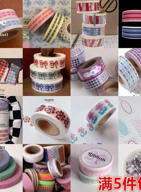 韩国Jazzornot花朵英文纸质DIY装饰贴纸点缀和纸质胶带整卷手帐贴