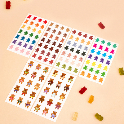 lucalab 韩国可爱无痕贴纸卡通小熊可拆卸手帐贴纸手机装饰小贴画