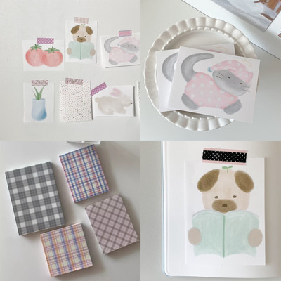 韩国popofactory格纹便签拍纸本