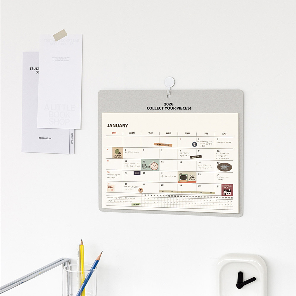 韩国live work一年日历2026年月历备忘记录日历记事挂历墙历年历