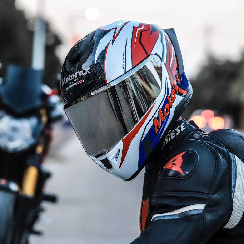 motorax摩雷士r50新款头盔摩托车大尾翼全盔赛车机车跑盔男女四季