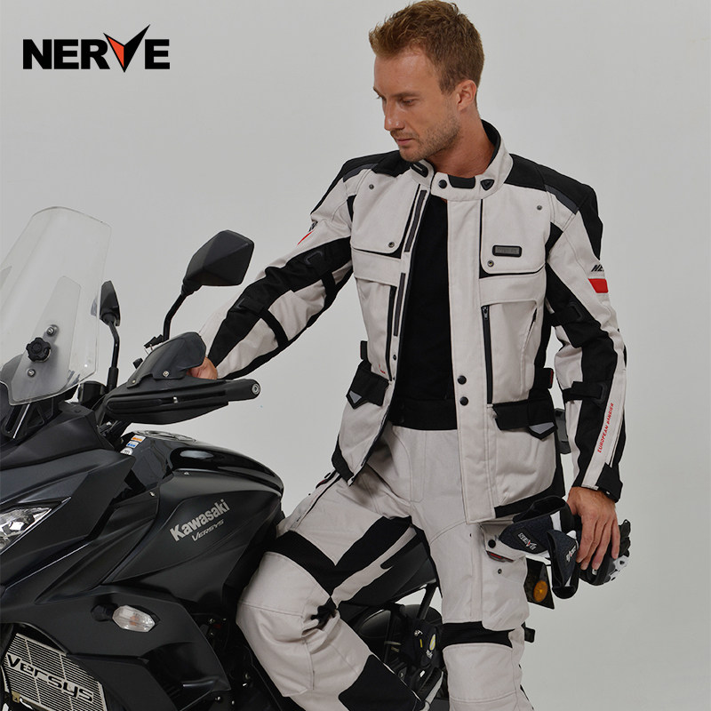 NERVE冬季摩托车骑行服套装男拉力服装机车赛车衣服防摔防水保暖