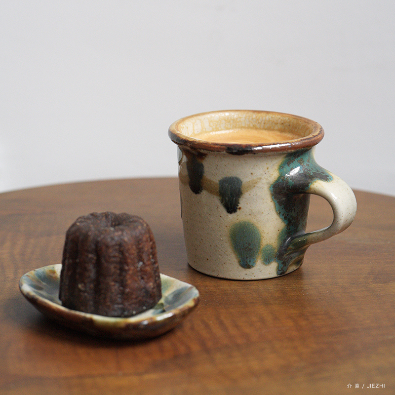 介直 日本益子烧咖啡杯茶杯马克杯 木间陶坊粗陶器作家器手工陶瓷