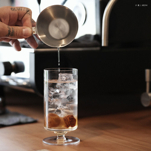 介直薄透小高足手工无铅玻璃杯子