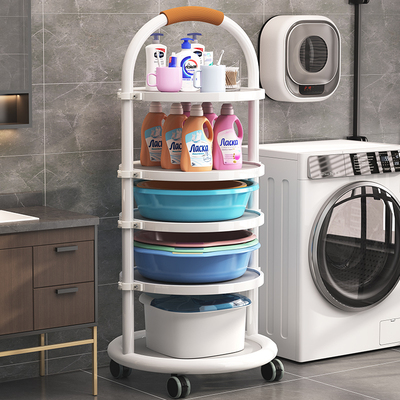 可移动脸盆架卫生间置物架落地式放洗脸盆架子可调节浴室盆桶收纳