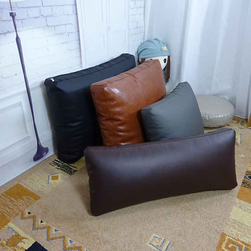 pu仿真皮 环保黑色可定做大沙发皮靠垫床头靠背靠腰抱枕长条枕