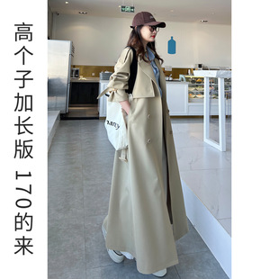 超火春秋长款 女今年流行爆款 高级感 风衣外套2026新款 高个子加长版