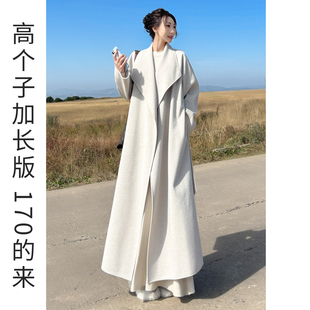白色双面羊毛大衣女款2026新款高个子高级感羊绒气质冬季毛呢外套