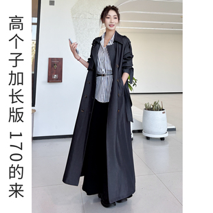 风衣女款2026新款高端大气上档次高个子春秋长款外套正流行仿牛仔