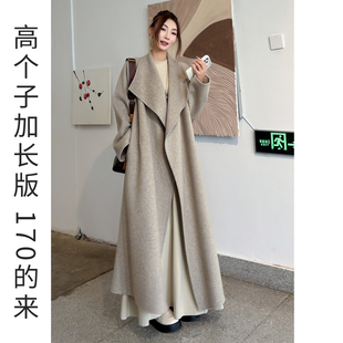 双面羊毛大衣女加长版高个子气质毛呢外套秋冬季2026新款羊绒呢子