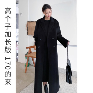 过膝羊毛呢子外套韩版 黑色双面羊绒大衣女2026新款 秋冬高级感长款