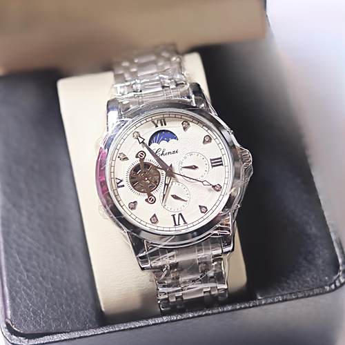 防水全自动钢带硅胶带日历潮流男士女士机械手表送表盒