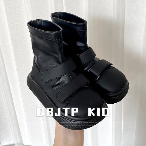 男女儿童皮靴秋冬韩版中筒靴