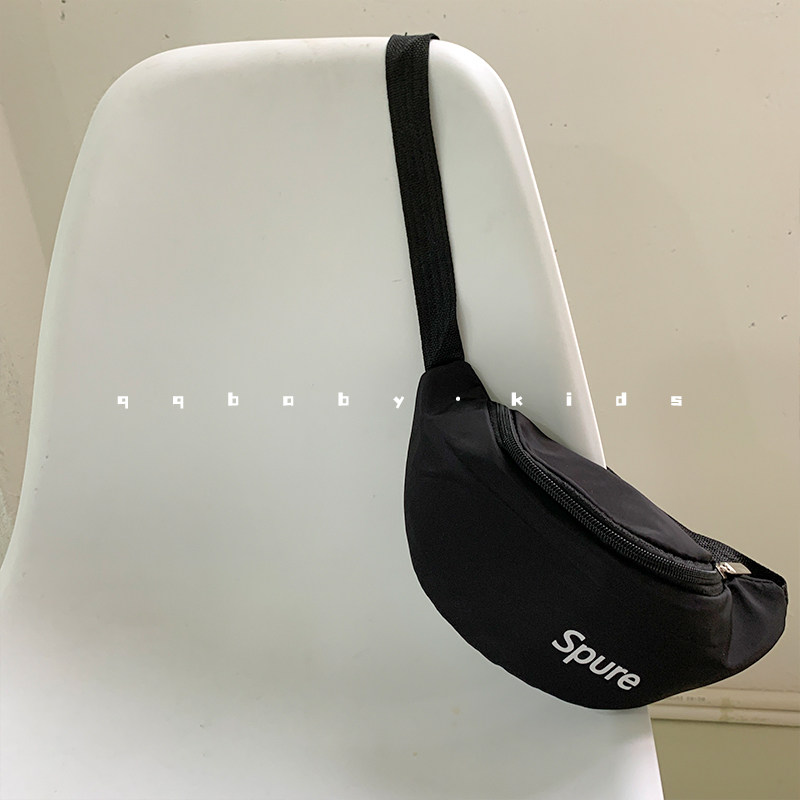 q宝家童装 男童宝宝ins儿童糖果色小腰包宝宝纯色凹造型斜跨包潮
