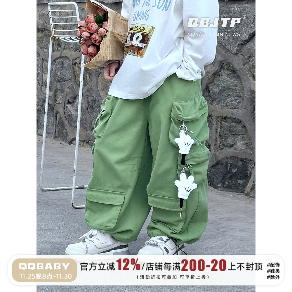 男童工装裤2025秋季儿童休闲裤子