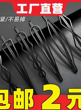 黑色发夹女后脑勺碎发整理神器简约前额刘海边夹发卡子头饰一字夹