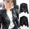 2019 New winter locomotive rivet pu leather clothing have cash less than that is registered in the accounts Large Punk Halley Self cultivation Show thin coat Jacket