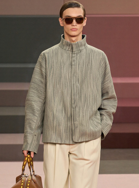 时着 男士立体剪裁超酷蝙蝠袖时装夹克街头廓形外套意大利rac拉链