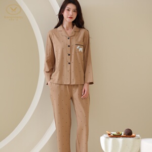 香旎思一族女秋冬纯棉拉架家居服