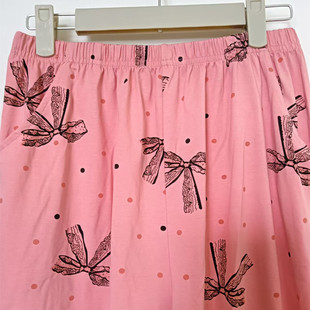 香旎思一族女款纯棉拉架单休闲件印花秋冬可外穿百搭家居服单条裤