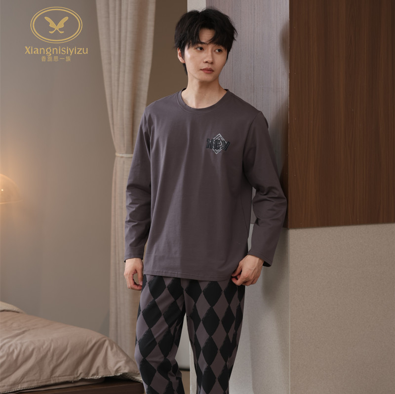 香旎思男纯棉拉架舒适在家穿休闲