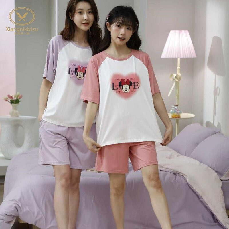香旎思一族女夏纯棉莫代尔家居服
