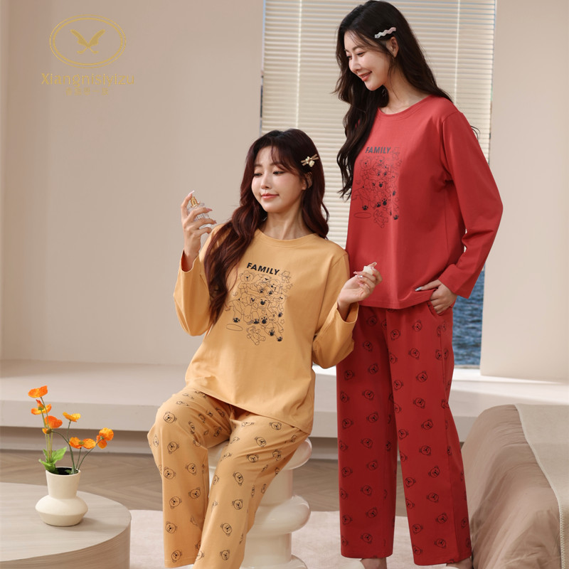 香旎思女纯棉拉架甜美家居服卡通