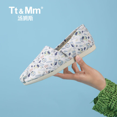 Tt&Mm/汤姆斯春夏透气设计小众卡通帆布鞋女鞋一脚蹬懒人休闲布鞋