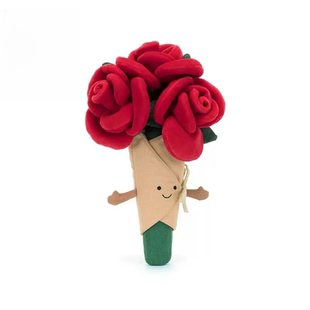 英国JELLYCAT玫瑰手捧花玩偶花束毛绒玩具摆件娃娃公仔送女友礼物
