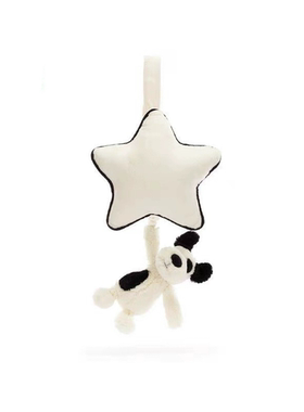 英国Jellycat害羞黑色乳白色小狗音乐拉铃安抚宝宝玩具挂件公仔