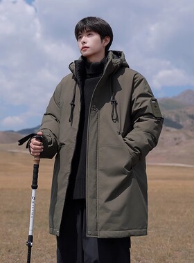 官方正品Mrakeai Kyyds MK中长款棉衣男士冬季新款潮牌连帽棉服加