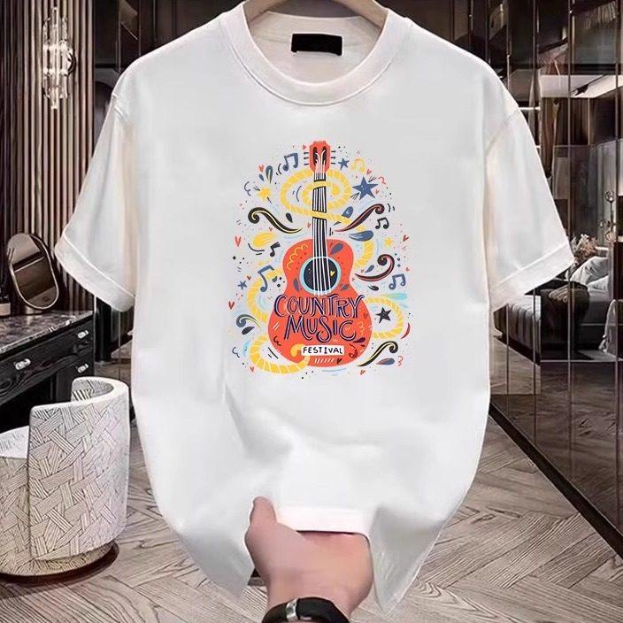 官方正品Mrakeai Kyyds MKins美式创意吉他印花短袖t恤男女夏季圆