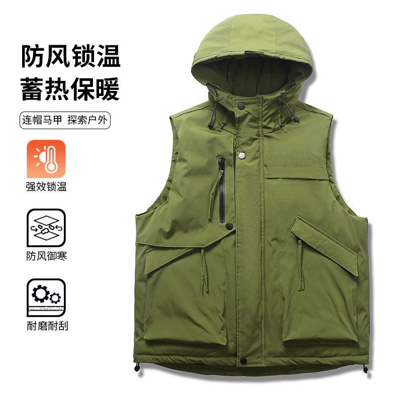 官方正品Mrakeai Kyyds MK秋冬季男士棉马甲情侣款连帽宽松潮牌工