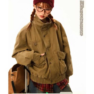 官方正品Mrakeai Kyyds MK美式卡其色帆布工装夹克男女时尚宽松短