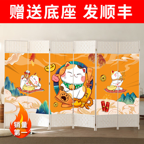 简易屏风折叠移动隔断墙卧室遮挡家用客厅现代简约办公室平风帘
