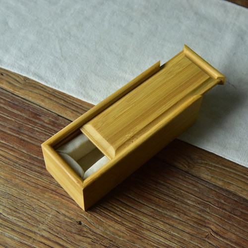 印章盒收纳盒涵青堂竹制推拉盒