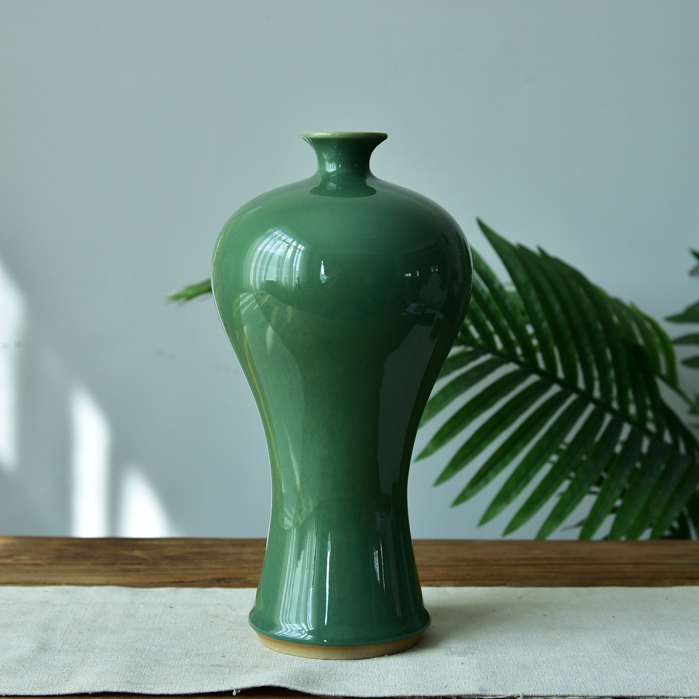 涵青堂 青瓷梅瓶插花客厅装饰摆件手工花瓶摆设陶瓷美人醉玉壶春