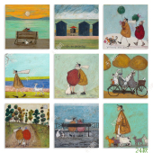 治愈系Samtoft幸福一家与宠物版 饰画芯海报挂画内芯 画复刻艺术装