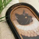 饰画 装 中古黑色猫咪油画金边脂雕花拱形相框画框树脂摆台欧式 法式
