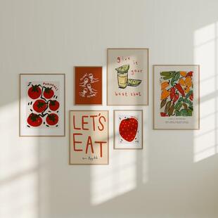 装饰画画芯复古字母艺术海报摆画北欧ins风简约咖啡厅奶茶店挂画