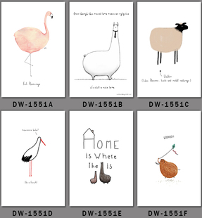 北欧简约动物鸟类小清新抽象画心画布A4A3画芯客厅卧室个性无框画