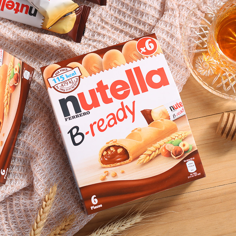 欧洲能多益nutella巧克力棒手指饼干夹心纽缇乐榛子酱进口零食